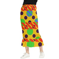 Background Graphic Beautiful Wallpaper Maxi Fishtail Chiffon Skirt by 99art
