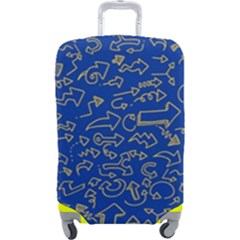 Arrows Doodles Drawing Background Sketch Direction Luggage Cover (large) by 99art