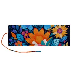 Flowers Bloom Spring Colorful Artwork Decoration Roll Up Canvas Pencil Holder (m) by 99art