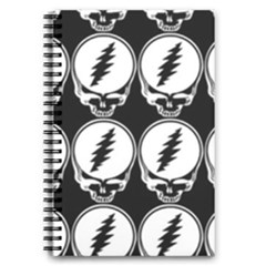 Black And White Deadhead Grateful Dead Steal Your Face Pattern 5 5  X 8 5  Notebook by 99art