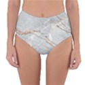 Gray Light Marble Stone Texture Background Reversible High-Waist Bikini Bottoms View1