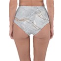 Gray Light Marble Stone Texture Background Reversible High-Waist Bikini Bottoms View2