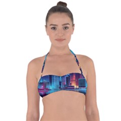 Digital Art Artwork Illustration Vector Buiding City Halter Bandeau Bikini Top by 99art