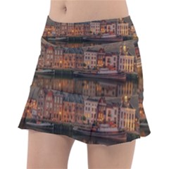 Old Port Of Maasslui Netherlands Classic Tennis Skirt by 99art