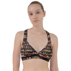 Books On Bookshelf Assorted Color Book Lot In Bookcase Library Sweetheart Sports Bra by 99art