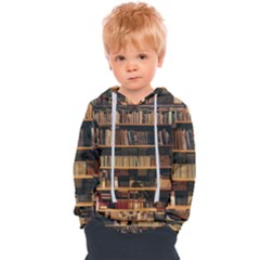 Books On Bookshelf Assorted Color Book Lot In Bookcase Library Kids  Overhead Hoodie by 99art