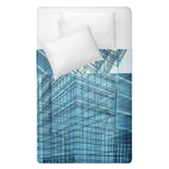 Architecture Blue Drawing Engineering City Modern Building Exterior Duvet Cover Double Side (single Size) by 99art