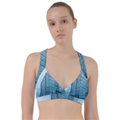 Architecture Blue Drawing Engineering City Modern Building Exterior Sweetheart Sports Bra by 99art