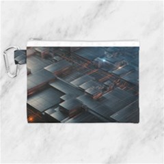 Architectural Design Abstract 3d Neon Glow Industry Canvas Cosmetic Bag (medium) by 99art
