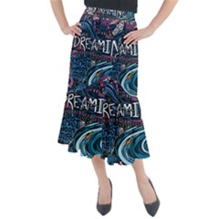 Graffiti Art Psychedelic Art Graphic Design Modern Art Midi Mermaid Skirt by 99art