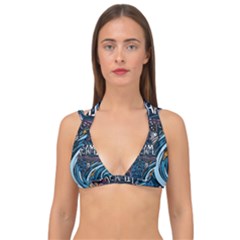 Graffiti Art Psychedelic Art Graphic Design Modern Art Double Strap Halter Bikini Top by 99art