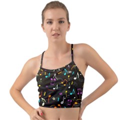 Assorted Color Musical Notes Wallpaper Fabric Mini Tank Bikini Top by 99art