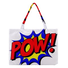 Pow Comic Comic Book Fight Medium Tote Bag by 99art