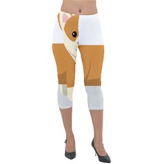 Corgi Dog Puppy Lightweight Velour Capri Leggings  by 99art