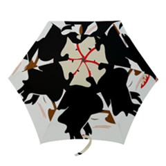 Bat Broom Broomstick Mini Folding Umbrellas by 99art