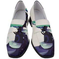 Tree-mushrooms-art-trunk-artwork Women s Chunky Heel Loafers by 99art