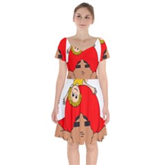 Comic-characters-grandfather Short Sleeve Bardot Dress by 99art