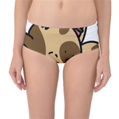 Cat-cartoon-pet-kitten-character Mid-waist Bikini Bottoms by 99art