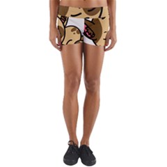 Cat-cartoon-pet-kitten-character Yoga Shorts by 99art