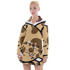 Cat-cartoon-pet-kitten-character Women s Long Sleeve Casual Dress by 99art