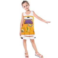Car-transportation-cartoon-comic Kids  Sleeveless Dress by 99art