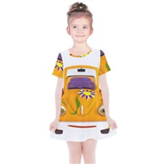 Car-transportation-cartoon-comic Kids  Simple Cotton Dress by 99art