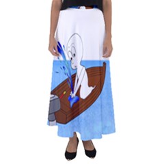 Spirit-boat-funny-comic-graphic Flared Maxi Skirt by 99art