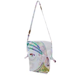 Maasai-man-people-abstract Folding Shoulder Bag by 99art