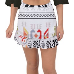 Bulgarian Folk Art Folk Art Fishtail Mini Chiffon Skirt by 99art
