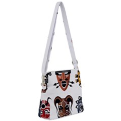 Tribal-masks-african-culture-set Zipper Messenger Bag by 99art