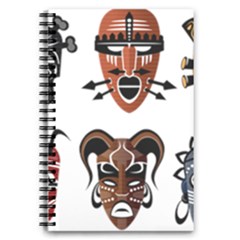 Tribal-masks-african-culture-set 5 5  X 8 5  Notebook by 99art