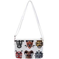 Tribal-masks-african-culture-set Double Gusset Crossbody Bag by 99art