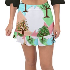 Seasons-of-the-year-year-tree Fishtail Mini Chiffon Skirt by 99art