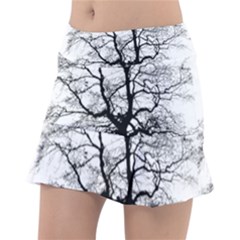 Tree-silhouette-winter-plant Classic Tennis Skirt by 99art