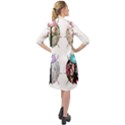 Ladybug-flower-pattern-shabby-chic Long Sleeve Mini Shirt Dress View2