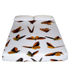 Butterfly Butterflies Insect Swarm Fitted Sheet (king Size) by 99art