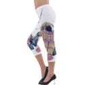 Drawing-astronaut Lightweight Velour Capri Leggings  View3