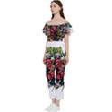 Mural Graffiti Paint Off Shoulder Ruffle Top Jumpsuit View2