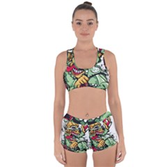 Scooter-motorcycle-graffiti Racerback Boyleg Bikini Set by 99art