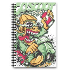 Scooter-motorcycle-graffiti 5 5  X 8 5  Notebook by 99art