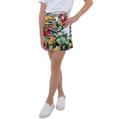 Scooter-motorcycle-graffiti Kids  Tennis Skirt by 99art