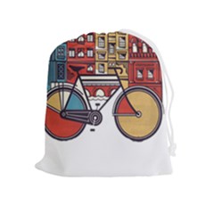 Amsterdam Graphic Design Poster Illustration Drawstring Pouch (xl) by 99art