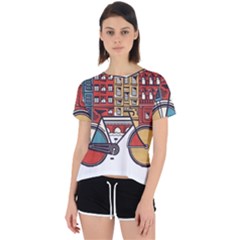 Amsterdam Graphic Design Poster Illustration Open Back Sport Tee by 99art
