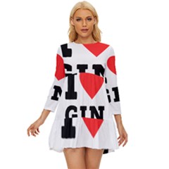 I Love Gin Long Sleeve Babydoll Dress by ilovewhateva