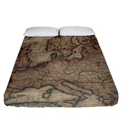 Old Vintage Classic Map Of Europe Fitted Sheet (california King Size) by B30l