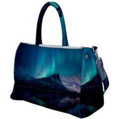 Aurora Borealis Mountain Reflection Duffel Travel Bag by B30l