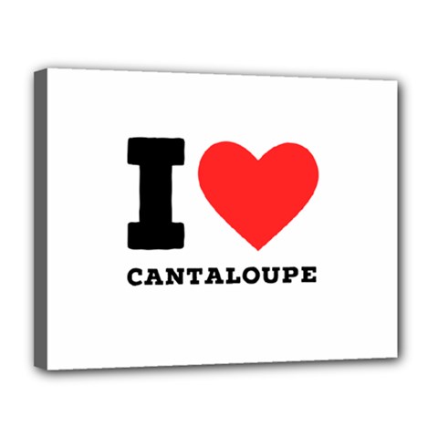 I Love Cantaloupe  Canvas 14  X 11  (stretched) by ilovewhateva