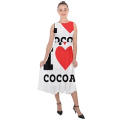 I Love Cocoa Midi Tie-back Chiffon Dress by ilovewhateva