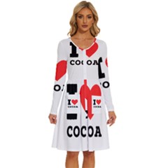 I Love Cocoa Long Sleeve Dress With Pocket by ilovewhateva
