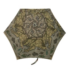 Iceland Cartography Map Renaissance Mini Folding Umbrellas by B30l